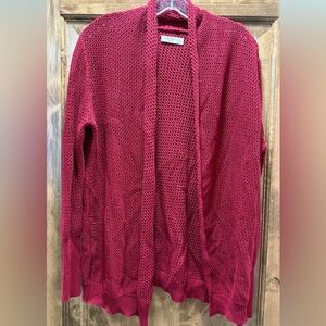 Elegant Red Knit Cardigan